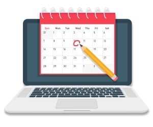 Calendar on Laptop