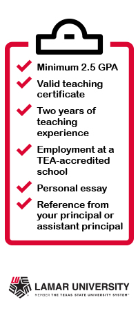 Lamar MEd Admissions Requirements