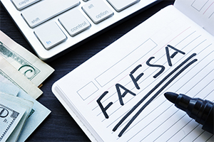 "FAFSA" on notebook paper