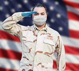 U.S. Navy Soldier in Front of U.S. Flag