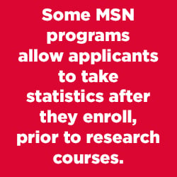 MSN programs and statistics classes