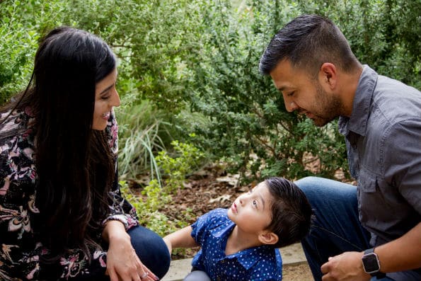 Izzy Tovar with her husband and son