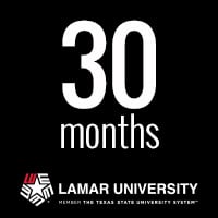 30 months to attain a degree at Lamar University