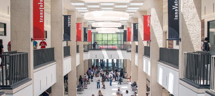 Lamar University campus building interior